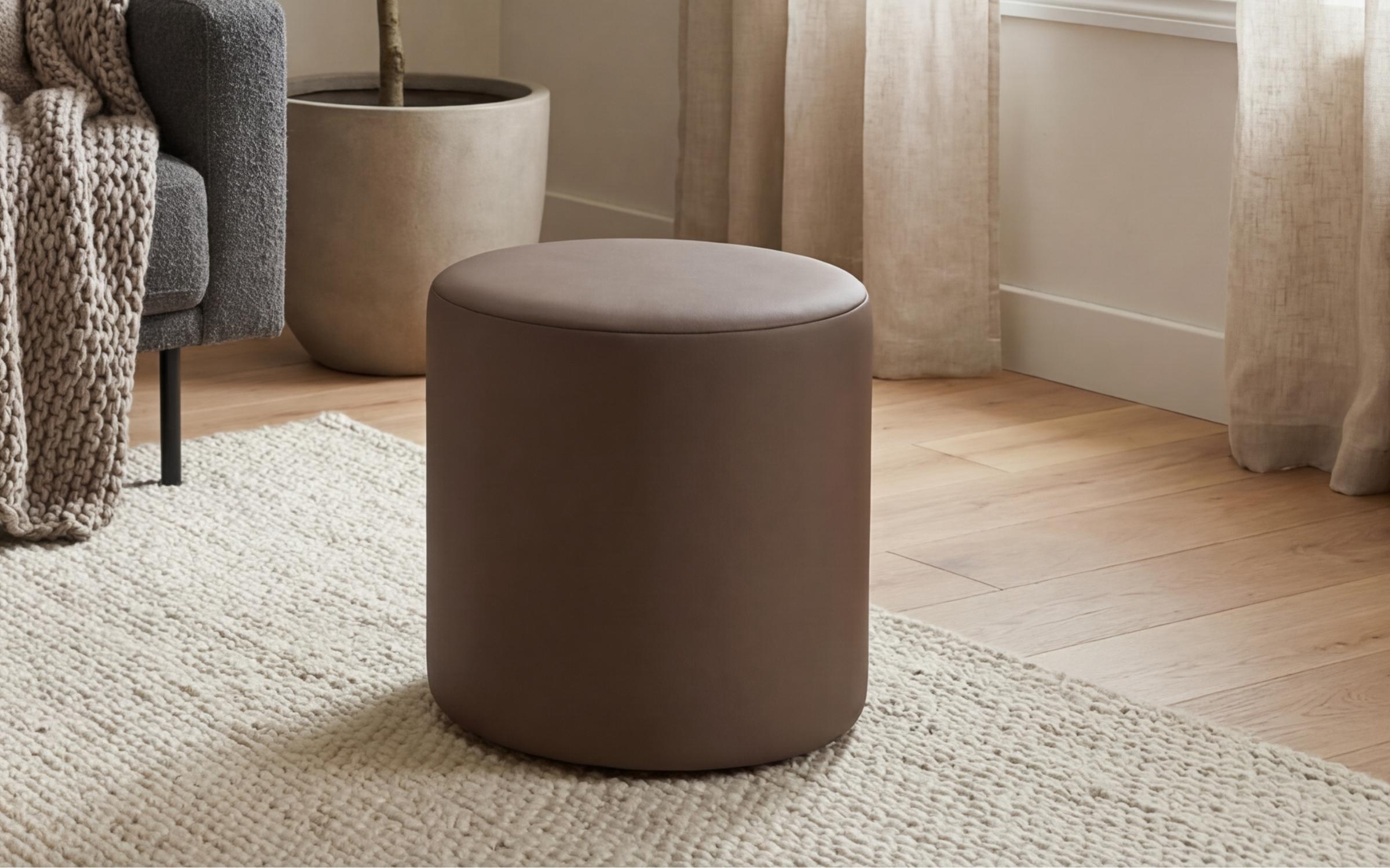 Taburet Sally, piele maro  1